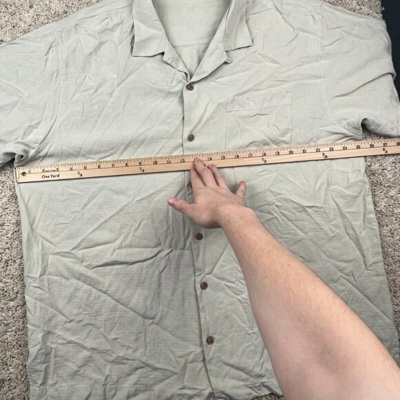 Tommy Bahama Men's XL Silk Ivory Short Sleeve Button Up Hawaii Luau Dad Shirt - Picture 7 of 8